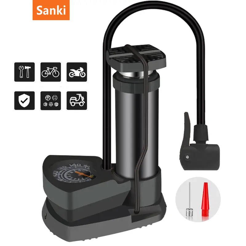 Bơm xe máy xe đạp nhỏ gọn đầu van đa năng 0