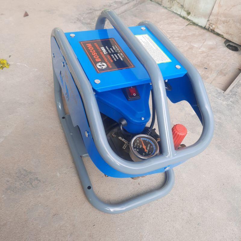 Máy rửa xe mini boscom 988-3500w có khung bảo vệ máy