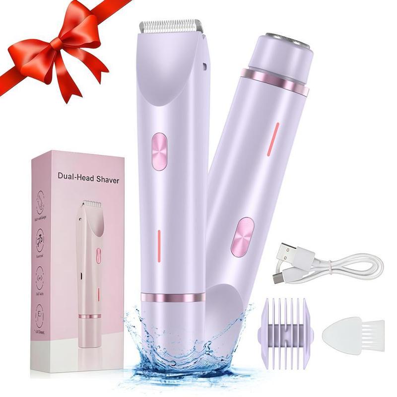 Product Introduction of 2-In-1 Electric Hair Trimmer Kit, 1 Count IPX7 Waterproof Hair Trimmer, Wet & Dry Use, USB Rechargeable Gentle Hair Removal Tool for Women 0