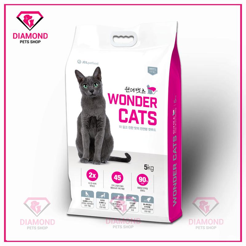 WONDER CATS 5KG Hạt thức ăn dành cho mèo mọi lứa tuổi, hạt khô Hàn Quốc