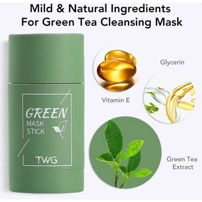 Meidian Green Tea Mask cleansing clay Stick masker wajah/TWG GREEN STICK Greentea 5