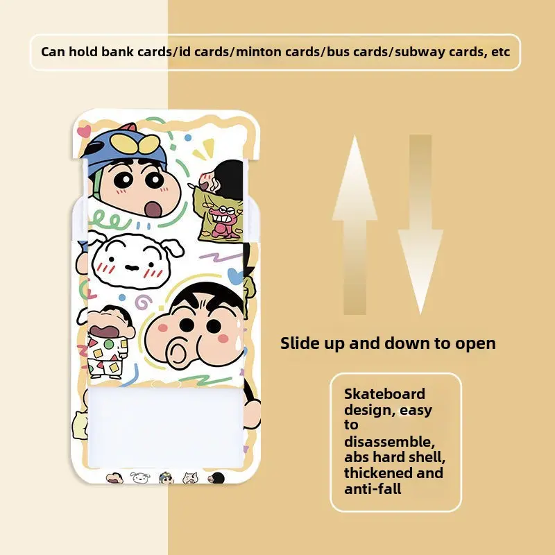 Chủ thẻ Shin Chan Bút Chì Màu, Bìa thẻ học sinh, Chủ thẻ ID, Bộ thẻ làm việc, Chủ thẻ chìa khóa xe Điện Vỏ bảo vệ, Móc chìa khóa, Dây buộc 1