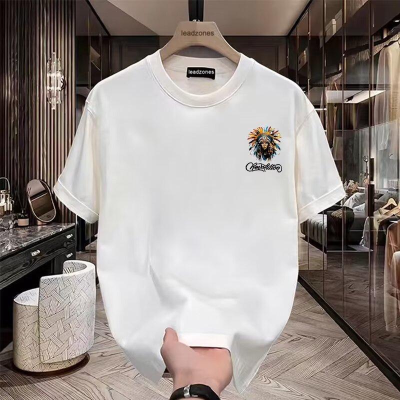 Product Introduction of Áo Thun Nam Ngắn Tay Cổ Tròn, Chất Liệu Cotton Nguyên Chất 250gsm, Phong Cách Hàn Quốc Mùa Hè, Áo Đơn Giản Hợp Xu hướng Dáng Rộng Và Dễ Phối Đồ, Thương Hiệu Hợp Xu Hướng Dáng Rộng Thường Ngày 1