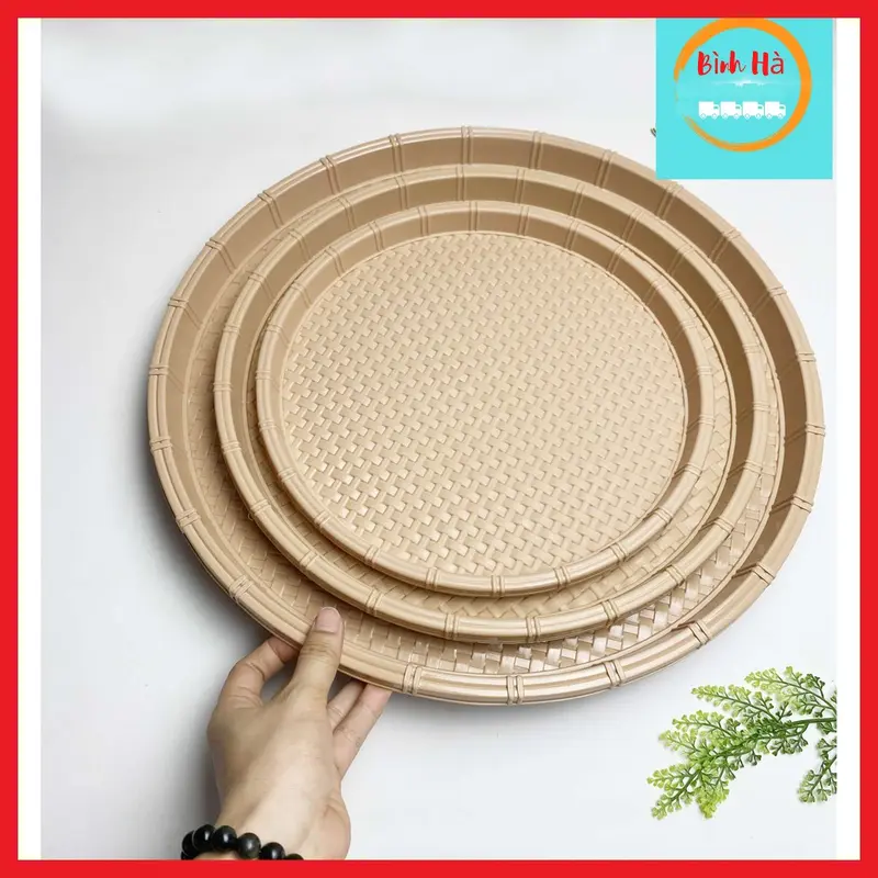 Mẹt bún đậu mắm tôm nhựa nguyên sinh giả mây cao cấp đủ size, hàng dày dặn songlong 0