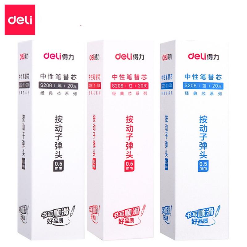 Ruột bút Gel Deli Ngòi 0.5mm, 0.38mm, 0.35mm đủ màu dùng thay cho bút A575, A057B-01, S101