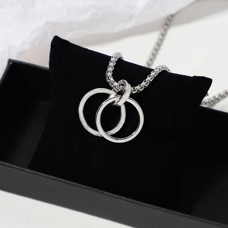 Product Introduction of Minority Fashion Ring Necklace Men's Ins Necklace Extended Sweater Chain Necklace Sweater Chain Long 19