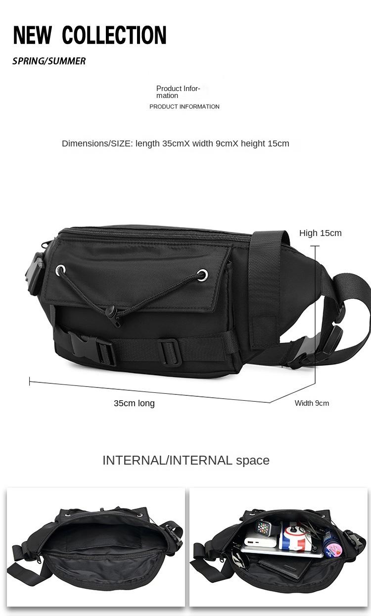 Product Introduction of 2025 New Trendy Crossbody Bag for Men Summer Ins Japanese Style Small Backpack Student Sports Waist Bag Unisex Casual Shoulder Chest Bag 1
