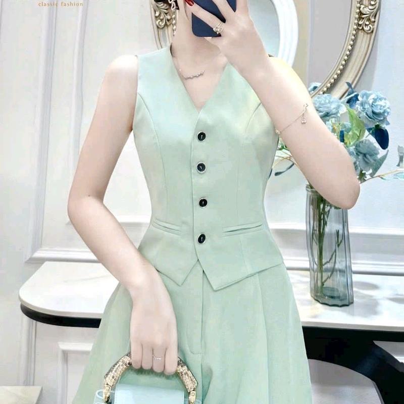 SÉT ĐÙI ÁO GILE LÓT LỤT,QUẦN CÓ KHÓA KÉO  Nữ Women 4