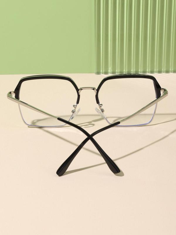 Simple Anti-blue Light Eyeglasses for Everyday Use, Basic Square Frame Fashion Eyeglasses for Women & Men, Fashion Eyeglasses for Daily Clothing Decor 6