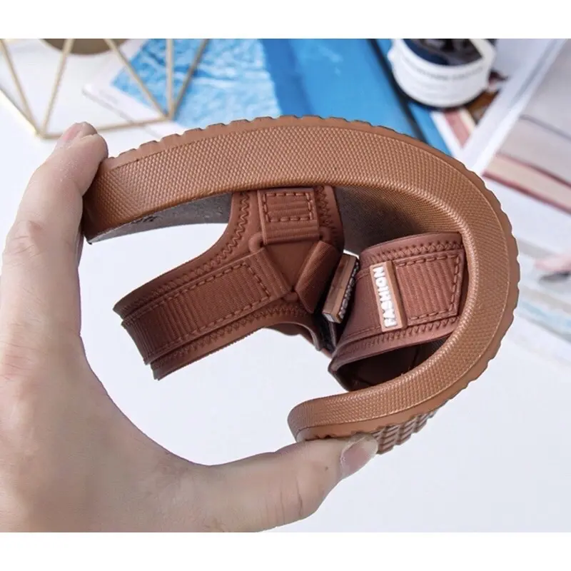 002 Giày sandal nhựa quai ngang chất liệu cao su, đi biển, đi mưa siêu bền chống trơn trượt. Shoes (tăng size) DéP Nhung 2
