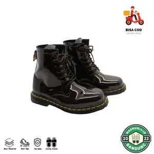 Sepatu Docmart Anak Mengkilap Resleting REBORN - Ukuran 26-36