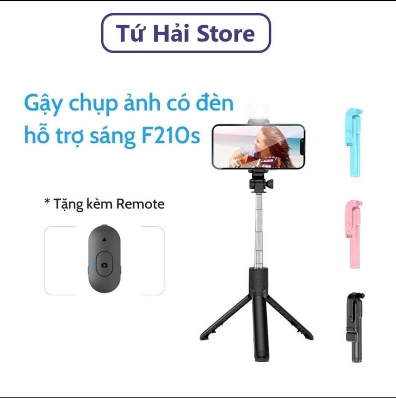 Gậy Chụp Ảnh Có Đèn và Remote Hỗ Trợ Sáng F210s Gậy 3 Chân Đa Năng Chụp Hình Giá Đỡ Điện Thoại Livestream -TuHaiStore