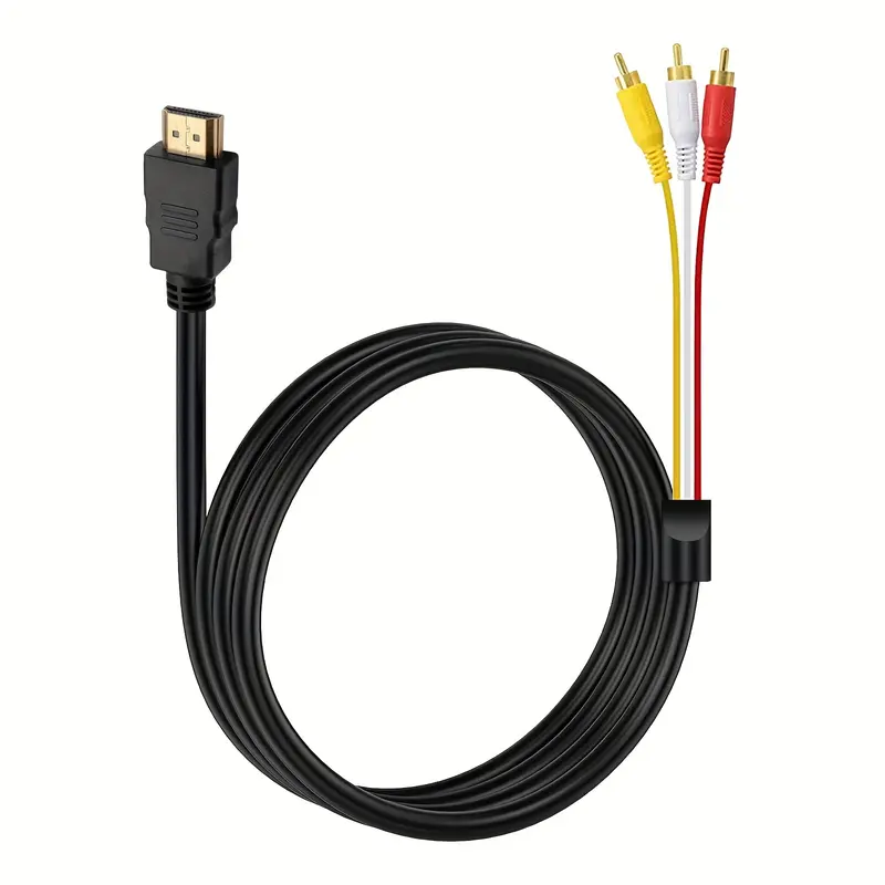 Bộ Chuyển Đổi đầu nối cáp AV, giao diện HD sang cáp RCA, độ phân giải 1080P, chiều dài 5 foot, đầu nối HDMI nam sang 3-RCA, thích hợp cho cáp kết nối một chiều, cho TV, HDTV, DVD 7