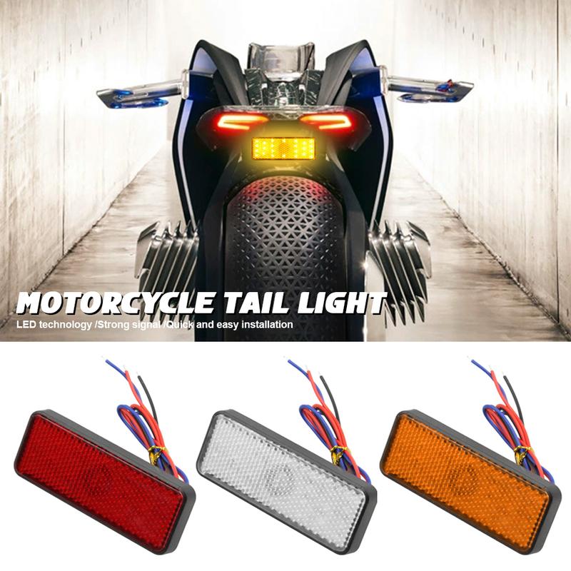 Motorcycle Rectangle Reflector Tail Light Brake Lamp Motorcycle ...