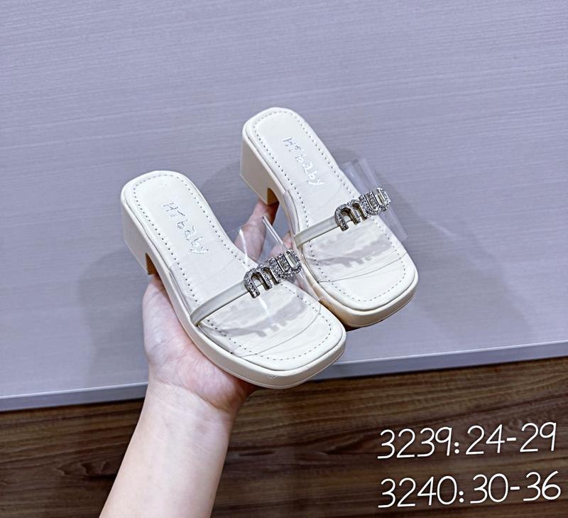 Dép lê miu, dép cao gót 4p sang chảnh cho bé gái 1
