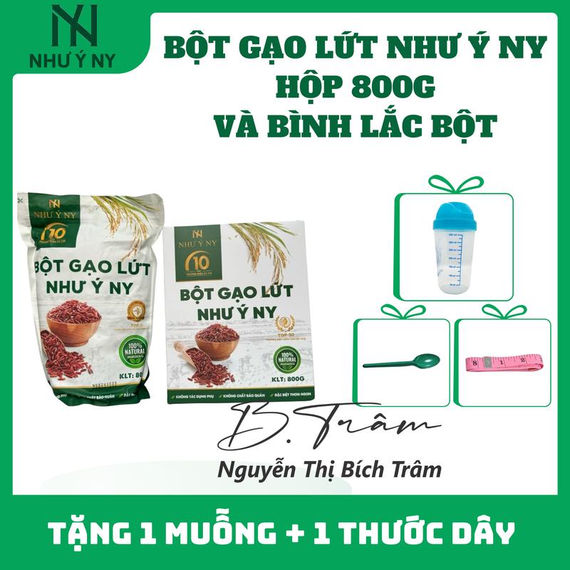 Bột Gạo Lứt - Như Ý - NY - Hộp 800g ms 01 Kèm Ly
