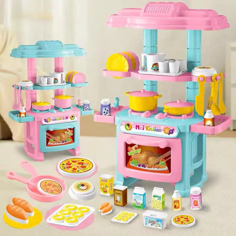Bộ Đồ Chơi Nhà Bếp Mini, Bộ 48 Chiếc, Dành Cho Trẻ Em, Bộ Đồ Chơi Nấu Ăn, Nhà Chơi, Cho Bé Gái, Đồ Chơi Nhập Vai Đầu Bếp Nhỏ