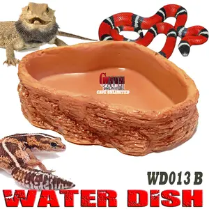 WD013B GRADE A WATERDISH FEEDING DISH TEMPAT MINUM MAKAN KALSIUM WADAH MAKANAN PAKAN REPTILE FOOD DISH ULAR CORNSNAKE LEOPARD GECKO IGUANA LIZARD KADAL BEARDE DRAGON BD KELOMANG KALAJENGKING PERLENGKAPAN HEWAN REPTILE