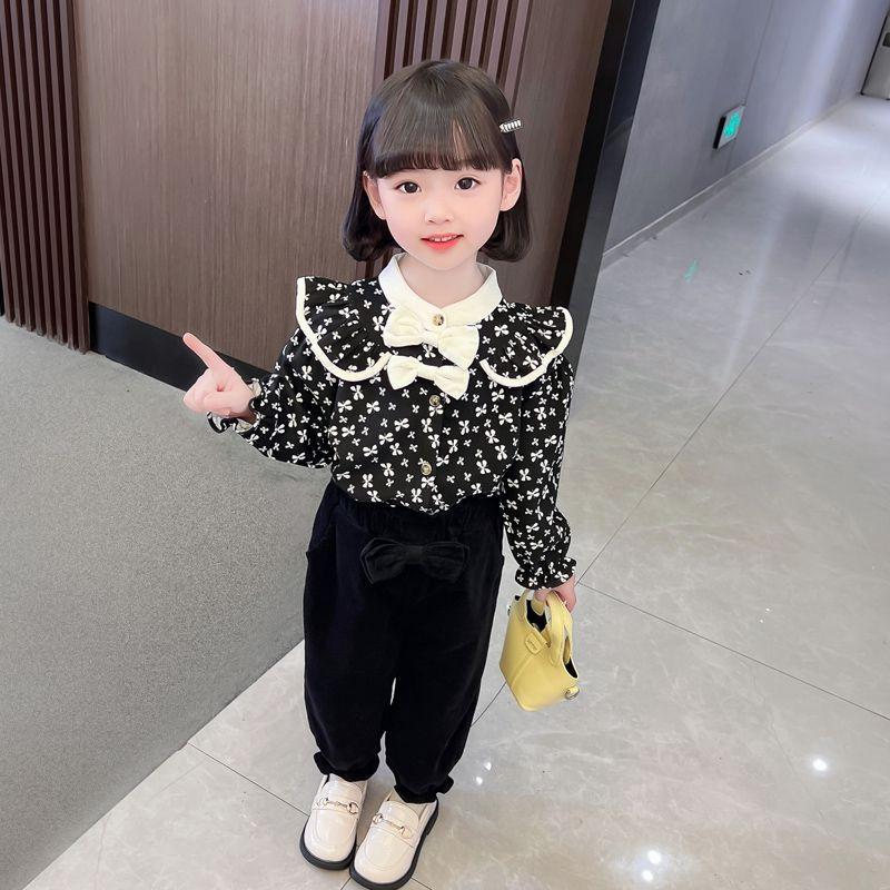 Bộ Đồ Mùa Thu Cho Bé Gái, Hợp Xu hướng, Phong Cách Mới Nhất, Thời Trang Phong Cách Phương Tây, Bộ Đồ Hai Mảnh Vải Nhung Kẻ Thường Ngày Cho Bé Gái, 2024 Hàng Mới Về 6