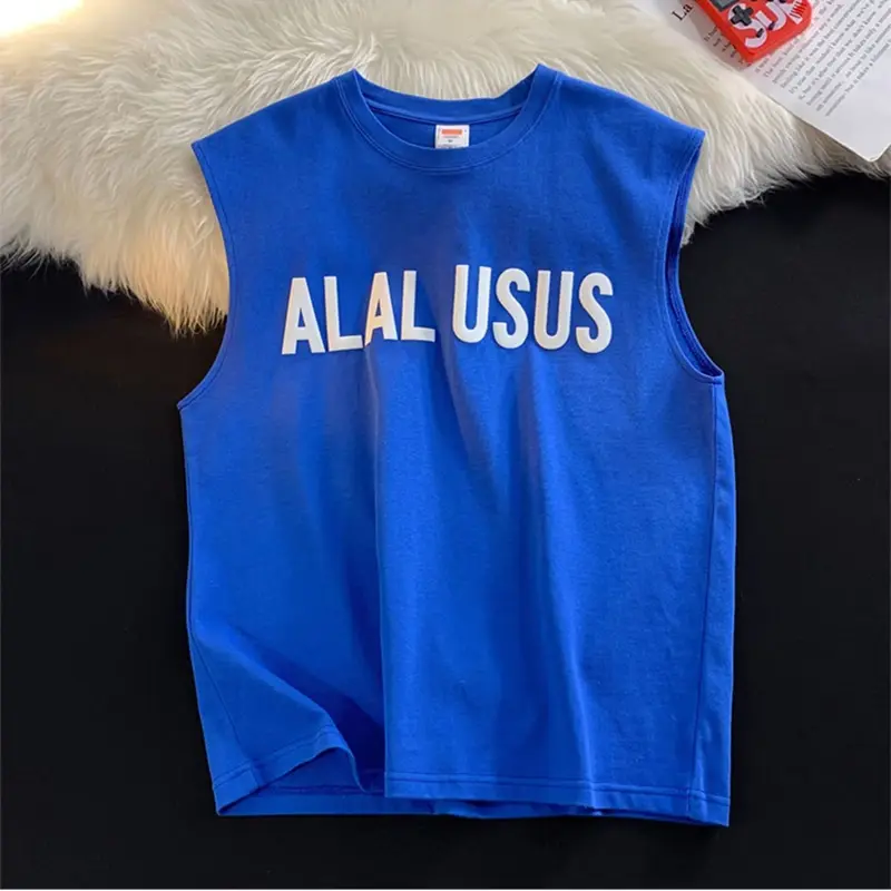 Áo Vest Không Tay In Chữ Đơn Giản, Dành Cho Nam, Thời Trang Mùa Hè, Cổ Tròn, Áo Chui Đầu, Áo Ba Lỗ Nam Thường Ngày Xu Hướng Trẻ Trung Hàn Quốc, Ngoại Cỡ, Dáng Rộng Vừa Vặn, Quần Áo Nam, Có Cỡ M-5XL 7
