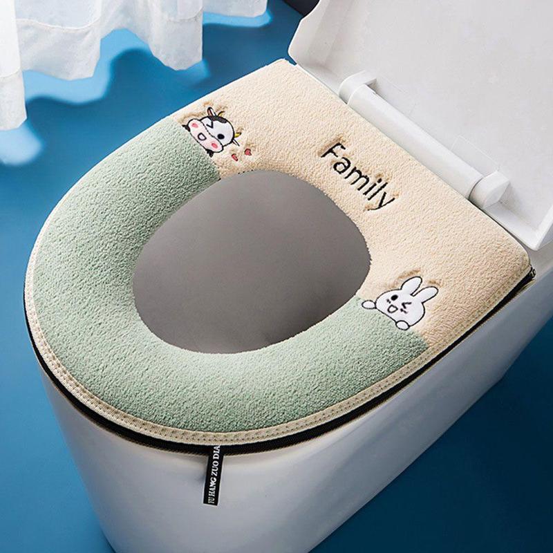  Giao Ngẫu Nhiên  Lót Toilet Bệt Xí Bồn Cầu Bằng Nỉ Dày Dặn Giữ Ấm Cho Mùa Đông - Phong Cách Nhật Bản 