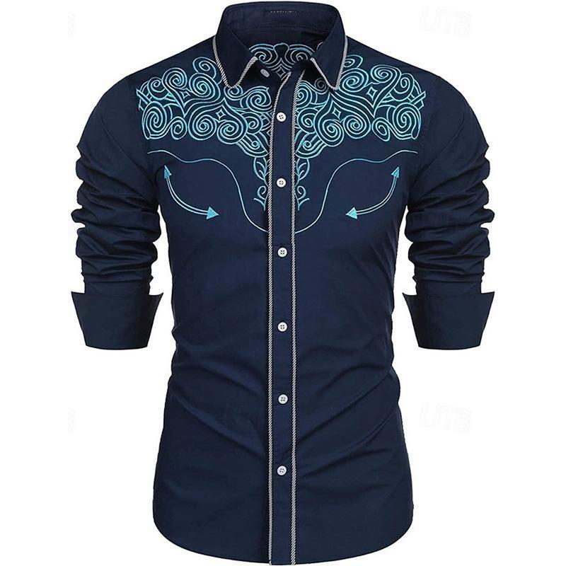 Product Introduction of Áo Sơ Mi Cài Nút Cho Nam, In Hoa Hồng, Thanh Lịch Và Thường Ngày Công Sở, Thích Hợp Cho Mùa Xuân / Mùa Hè, Ngoại Cỡ, Dài Tay, Thích Hợp Để Đi Làm Và Đi Nghỉ Mát, Áo Sơ Mi Menswear Cổ Tròn 6