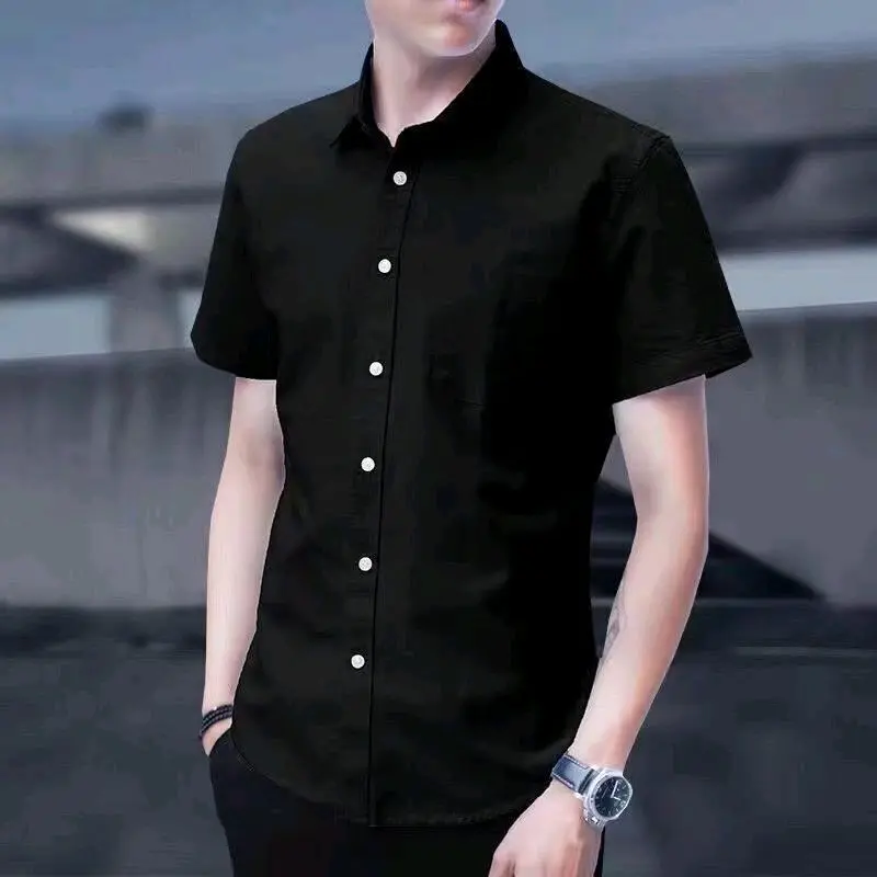 Premium quality men's shirt sort sleeve casual plain baju lelaki Kameja