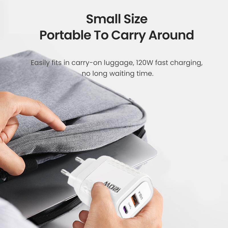Product Introduction of Bộ sạc USB C, 120W, Sạc nhanh, Bộ sạc điện thoại Type C PD, Thích hợp cho tất cả điện thoại thông minh, QC3.0, Bộ sạc nhanh treo tường, Có phích cắm Anh, EU và Hoa Kỳ, Năm 2024, [Thanh Toán Khi Nhận Hàng] 10