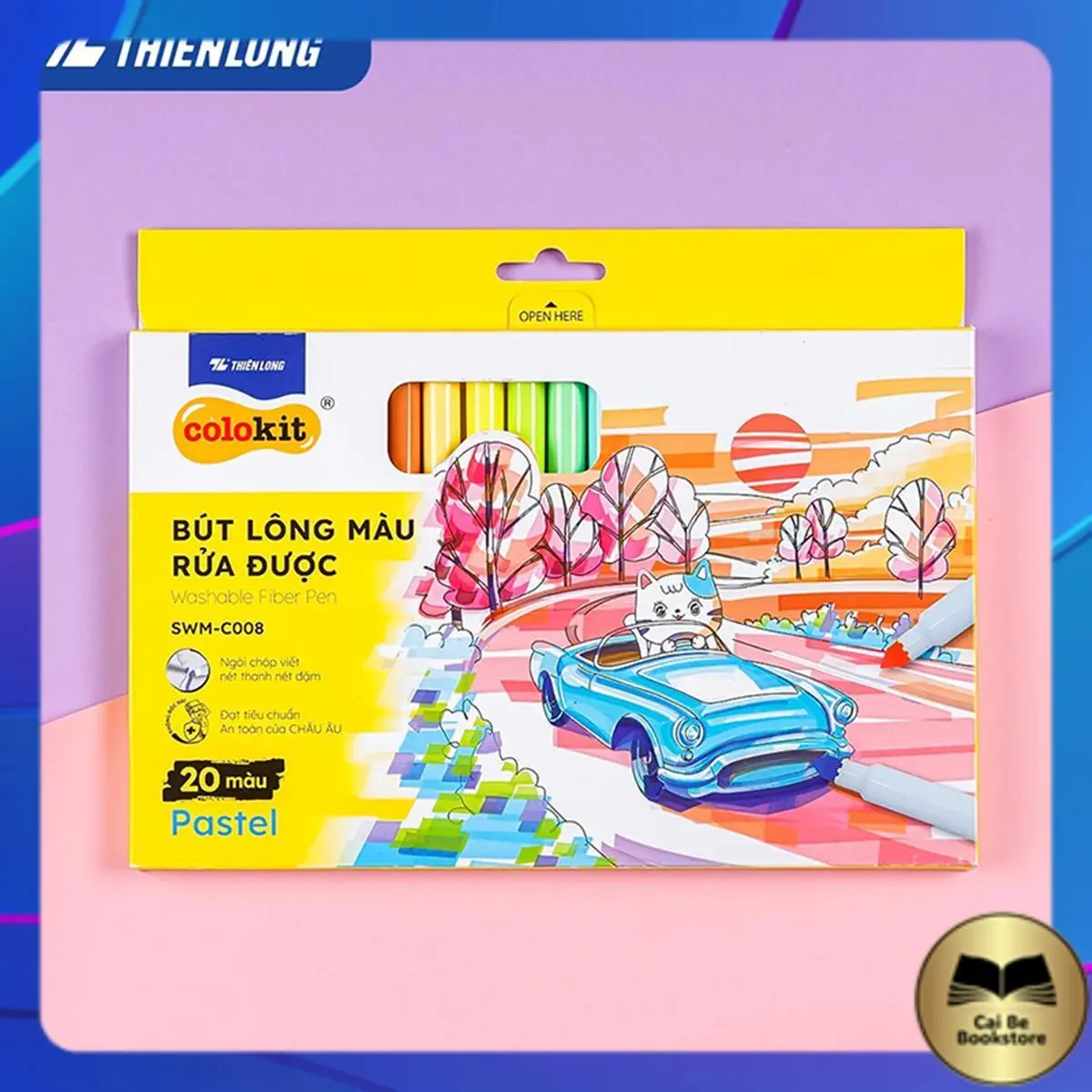 [Chính hãng] Bút lông màu Pastel rửa được Colokit SWM-C008 20 màu