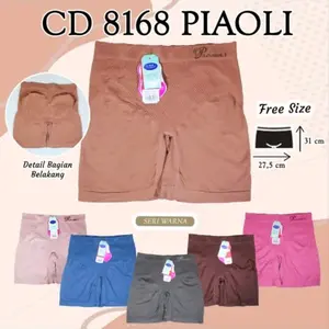 Short pants rajut piaoli / vaya 8168 Celana Nyaman Wanita Shorts Pendek Salur setara ukuran L - XL / Bb 70