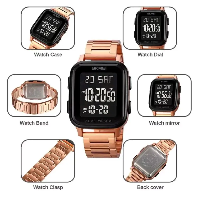 SKMEI 1859 | JAM TANGAN PRIA DIGITAL SPORT | RANTAI STAINLESS STEEL 4