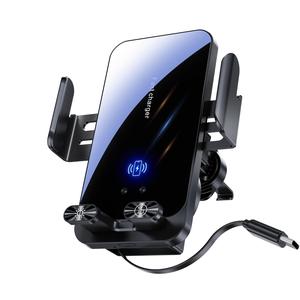 注目 15Wワイヤレスカーチャージャー、エアコン吹き出し口用スマホホルダー（Type‑Cケーブル付き）、iPhone・Samsung Galaxy対応の急速充電カーチャージャー、人気商品