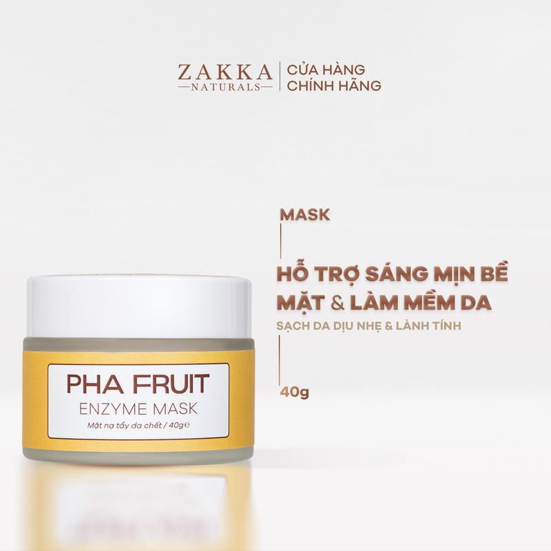 Mặt Nạ Enzyme Trái Cây Zakka Naturals Làm Sạch Mềm Da Hỗ Trợ Tẩy Tế Bào Chết PHA Fruit Enzyme Mask 40g