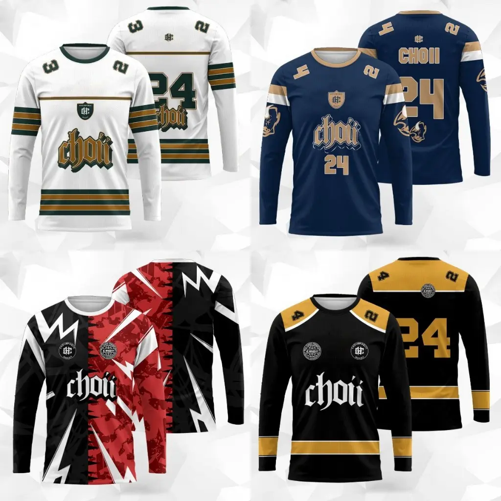 （Free Customization）Choii Baju Outdoor sports football quick-drying long sleeves jersey retro collar plus size men's and women's jersey long sleeves T-shirt top