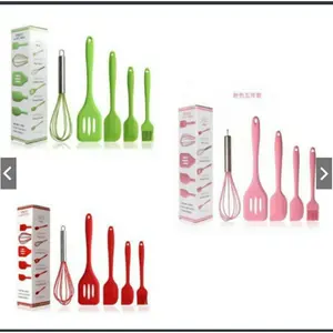 set spatula baking tools isi 5pcs silikon Dapur Kitchenware