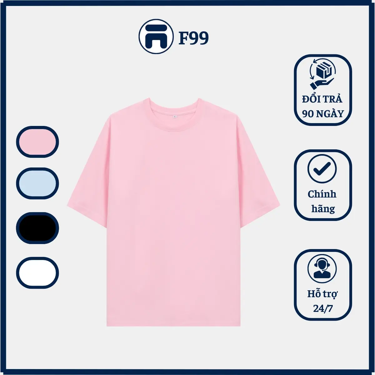 ATT Áo Thun Unisex Trơn Tay Ngắn Cổ Tròn