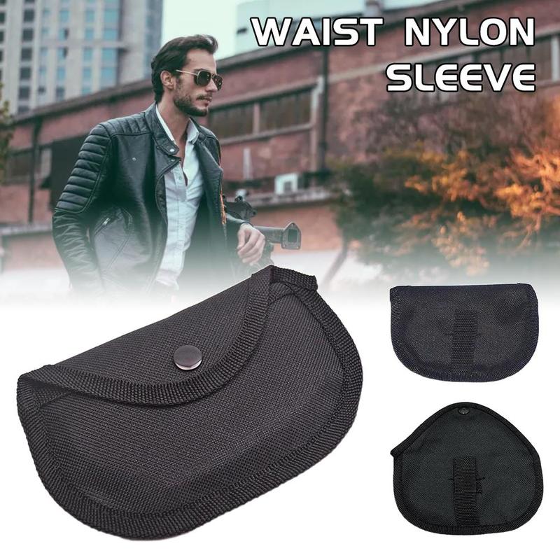 Túi đựng dụng cụ cắm trại màu đen, thiết kế bảo vệ ngón tay kiểu hổ (4 ngón), vải Oxford, phụ kiện thể thao cần thiết, ống nylon đeo hông