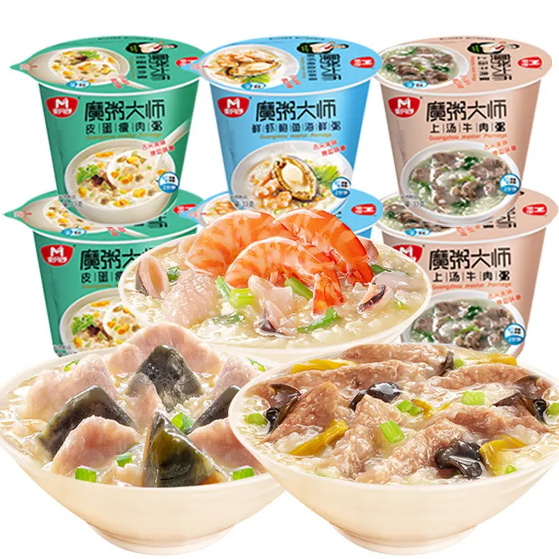 Cháo Ăn Liền Vị Thịt Bò - Hải Sản Bào Ngư - Thịt Nạc Trứng Gà - Gà Nấm - Sườn Khoai Môn - Hộp 33gr - Foody Taiwan 7