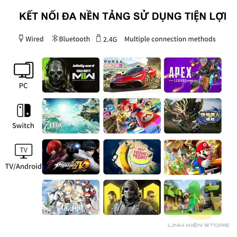 Tay cầm chơi game Apex 4 - Tay cầm Bluetooth Wireless chơi game trên Steam, Android và PC 3