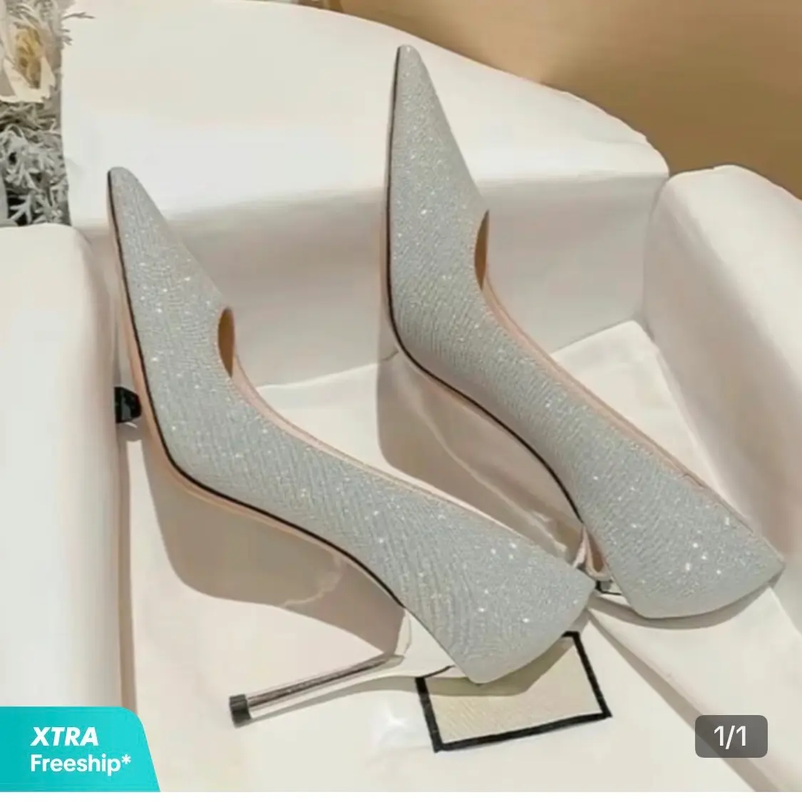 Giày cao gót ánh bạc phong cách thời trang cho nữ -  Shoes