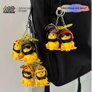 [FUNCREW Mall] Gantungan Kunci Nailong Helm Smile – Baling-Baling Nyala, Pajangan Motor/Mobil Gemoy