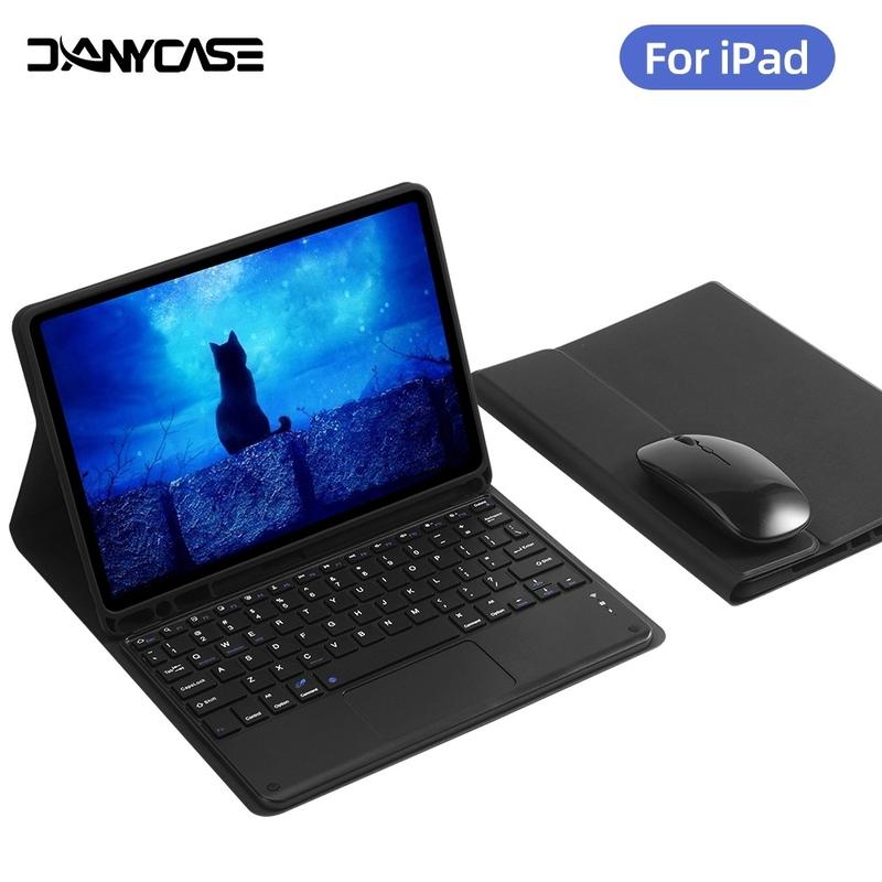Bàn phím chuột không dây cảm ứng Leather Case Cho iPad Gen 7 8 9 10.2 Air 4 5 10.9 Gen 10 Pro 11 12.9 Gen 5 6 9.7 Air 3 Pro 10.5 Với chu - Phụ kiện mới nhất cho iPad của bạn