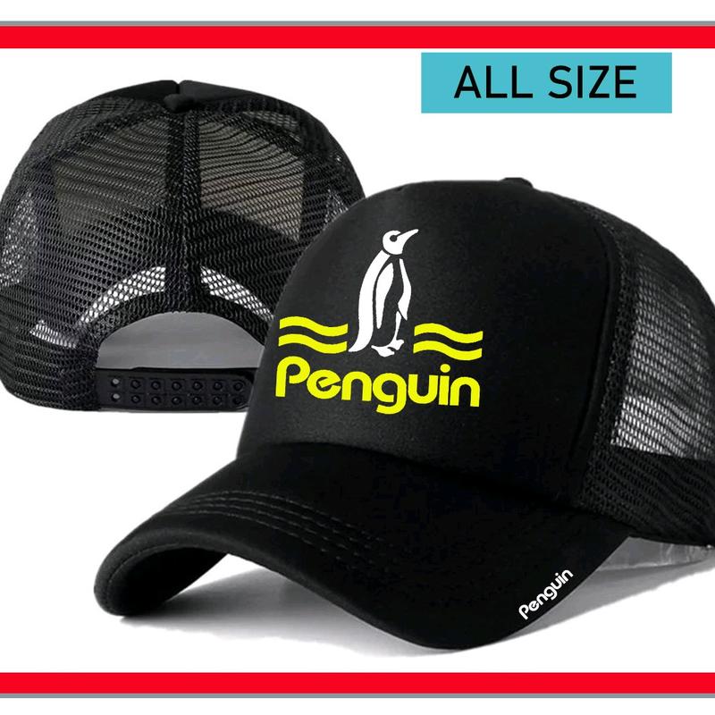topi trucker jaring lengkung dewasa logo penguin 1