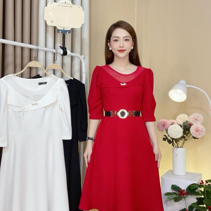 Đầm phối lưới tri ân - mặc đi làm đi dạo phối - lyn store Váy Women Dress 1