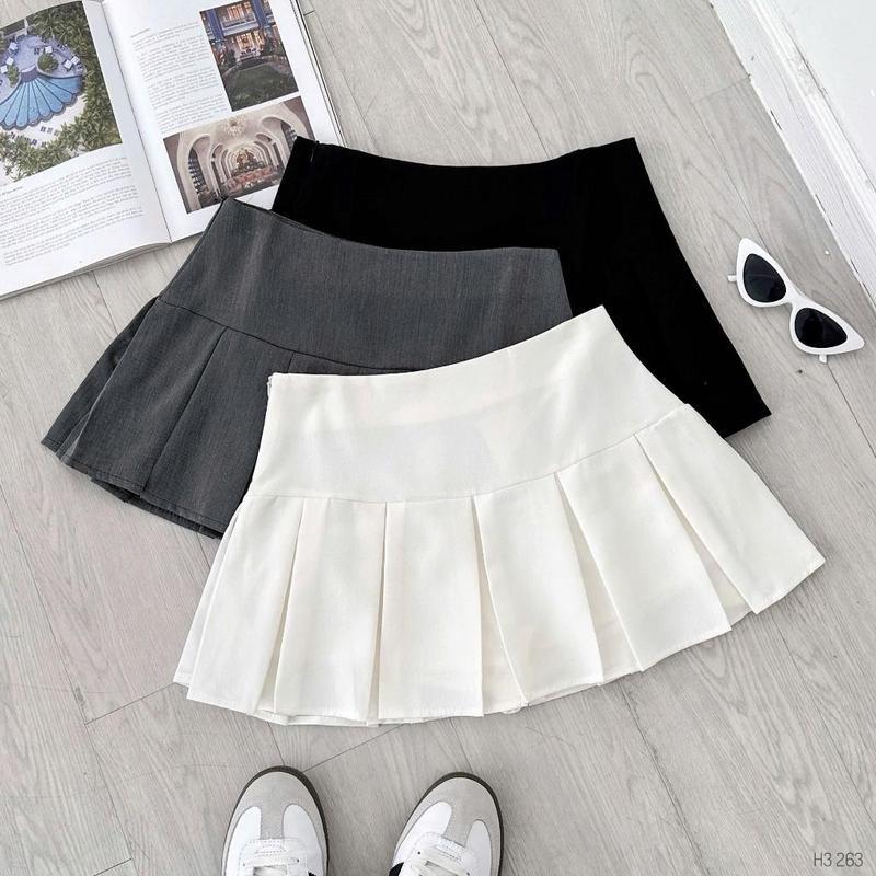 Chân váy tennis xếp ly bản to, chân váy ngắn basic kèm lót quần H3 263