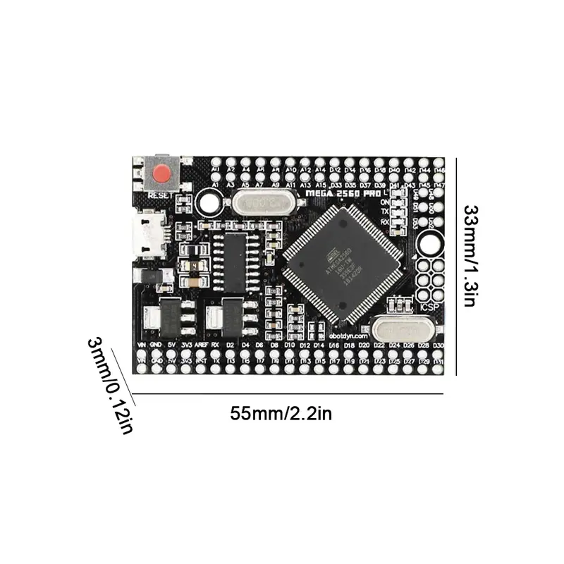 Bảng mạch dự án điện tử tự làm, Mega2560 Pro, 5V 16 MHz, Tương thích với Arduino Mega 2