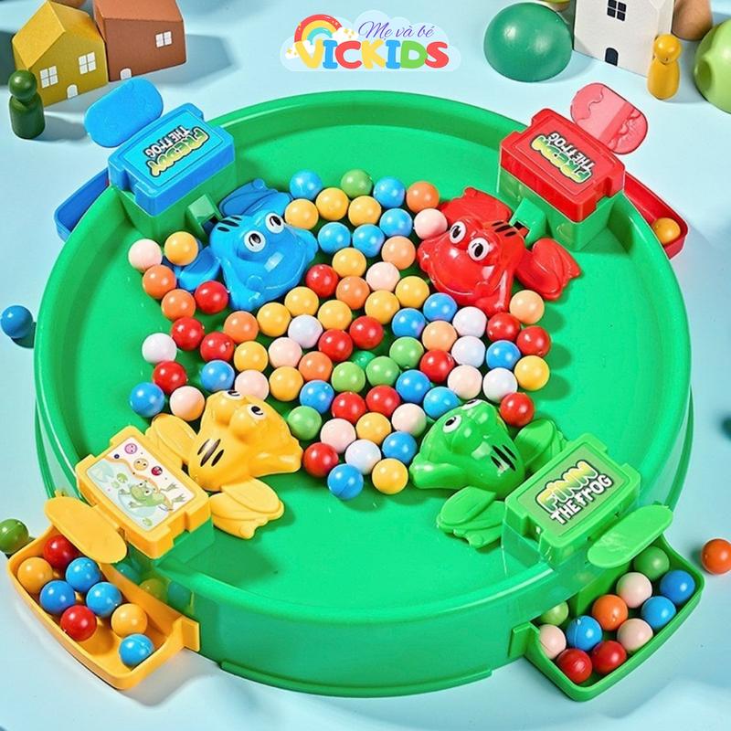 Đồ Chơi Ếch Ăn Bi 4 Người Chơi Vui Nhộn Cho Bé Kèm 24 Bi, Trò Chơi Ếch Ăn Kẹo, Board Game Ếch Ăn Đậu, Nuốt Bi Mô Hình Toy Vickids