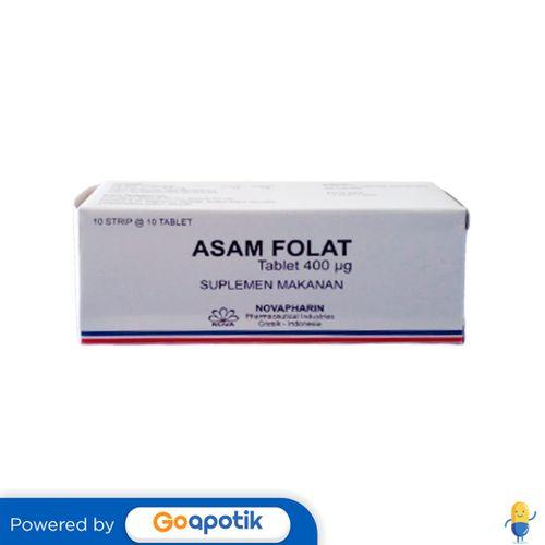 Gambar ASAM FOLAT NOVAPHARIN 400 MCG BOX 100 TABLET dari Apotek HAR Farma by GoApotik Kota Bekasi Tokopedia