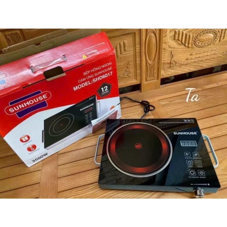 Bếp Hồng Ngoại Sunhouse SHD 6017 Cảm Ứng Cao Cấp, Công Suất 3500W, Mặt Kính Chịu Lực Sử Dụng Cho Mọi Loại Nồi
