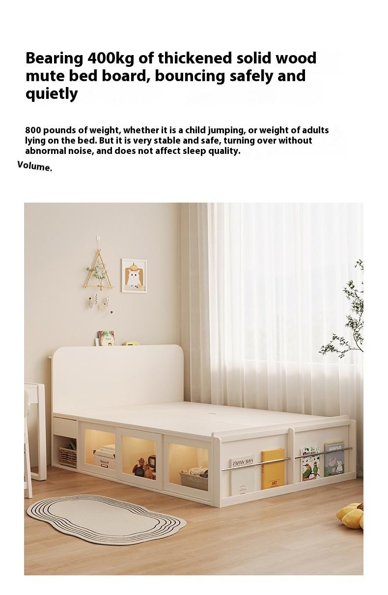 Product Introduction of [Pre-order]Children's small-sized bedroom one meter two children's storage high box bed, milk oil wind single bed 8